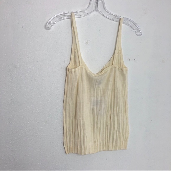 Evelyn Wool Blend Crinkle Tank in Eggshell L NWT - Picture 2 of 6
